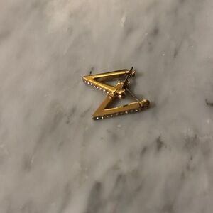 Gold Triangle Earrings with diamond Accents